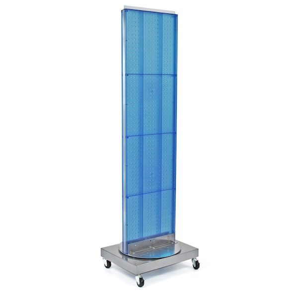 Azar Displays Two-Sided Pegboard Floor Display on Revolving Wheeled Base. Spinner Rack Stand. 700253-BLU - main